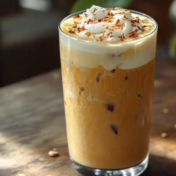 Coconut Peach Paradise Iced Latte