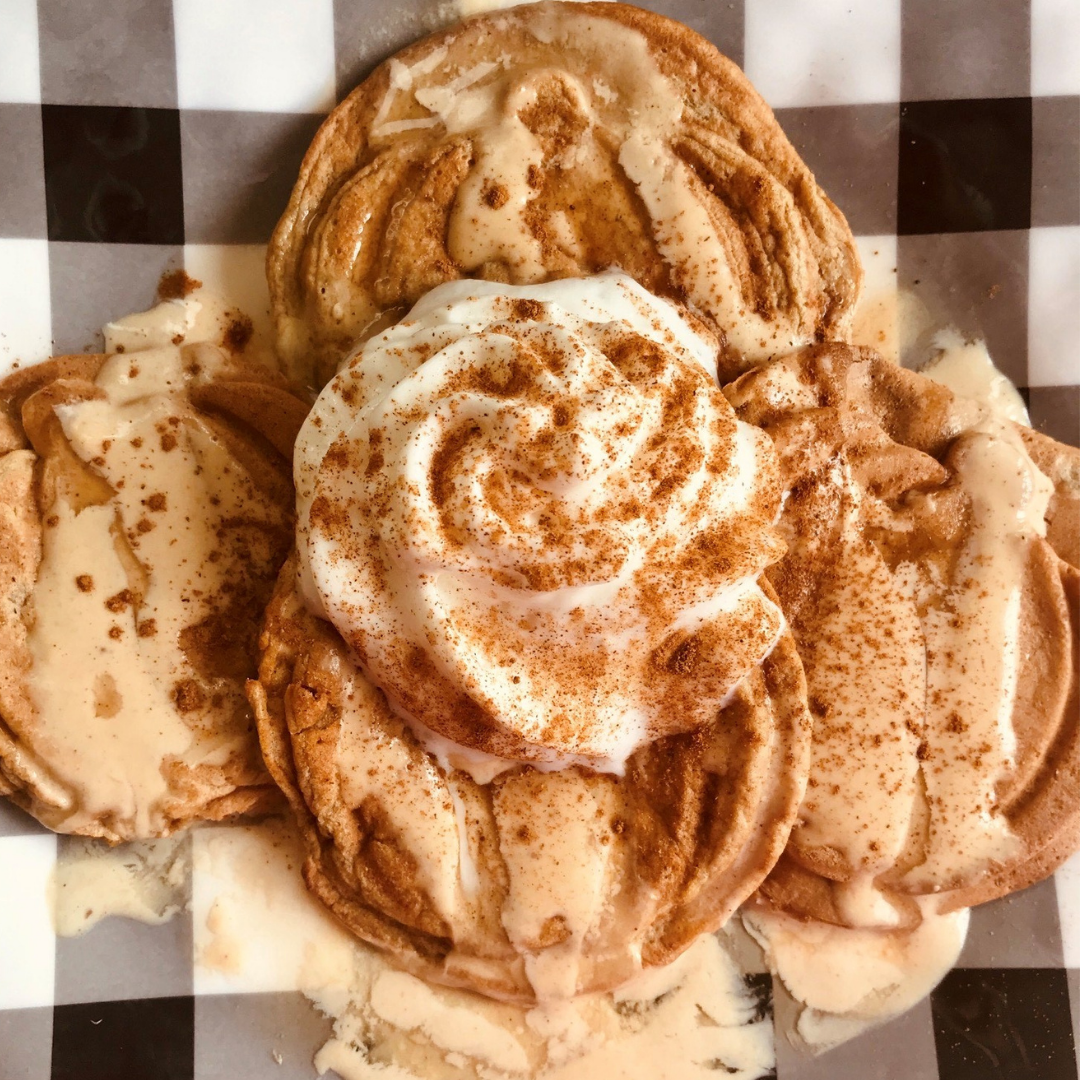 Skinny Pumpkin Cheesecake Waffles