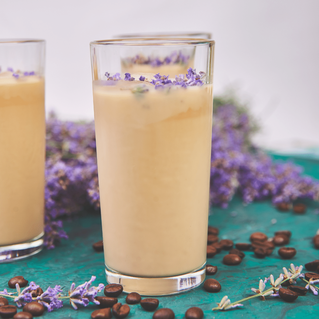 Blueberry Lavender Honey Iced Latte