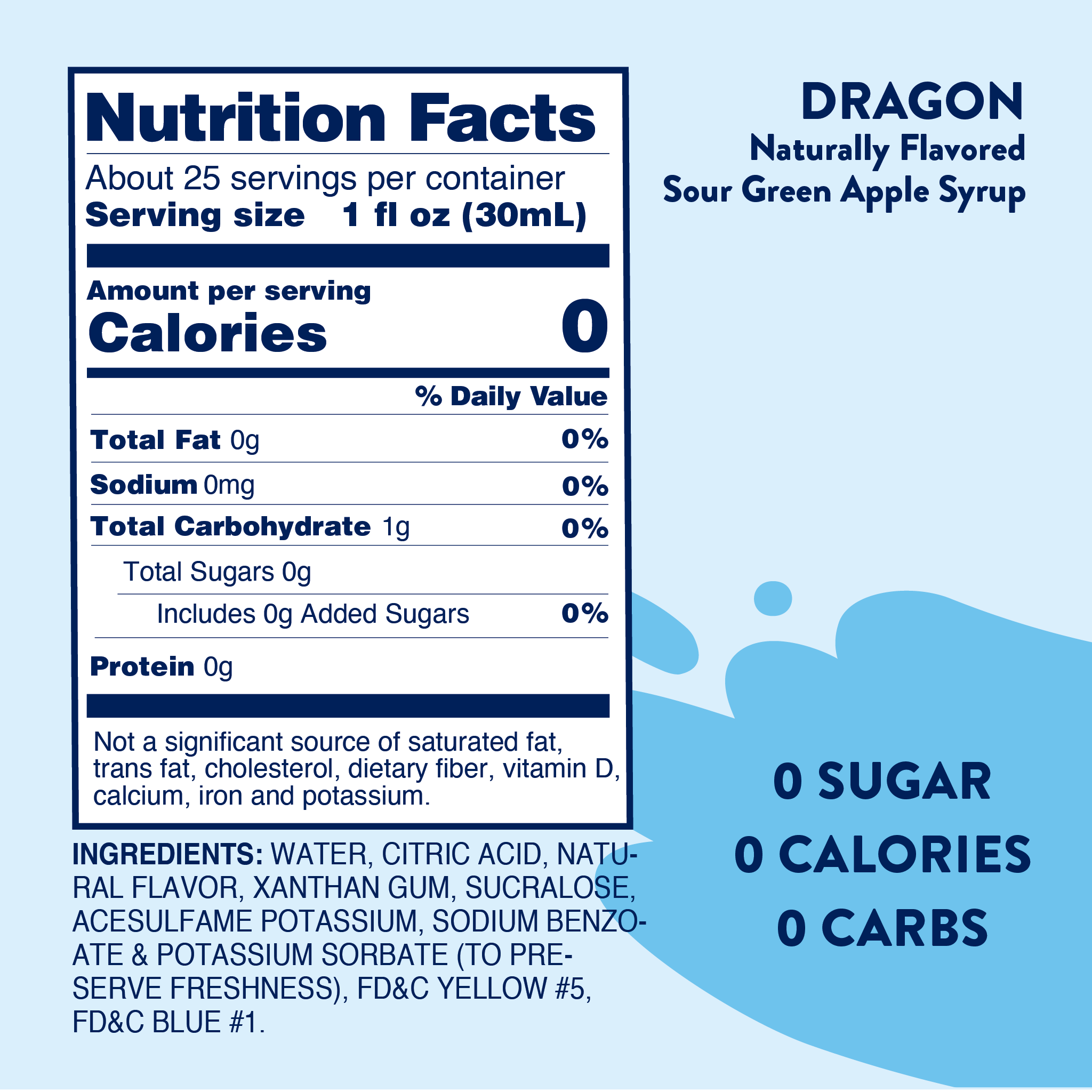 Sugar Free Dragon™ Syrup - Sour Green Apple Syrup