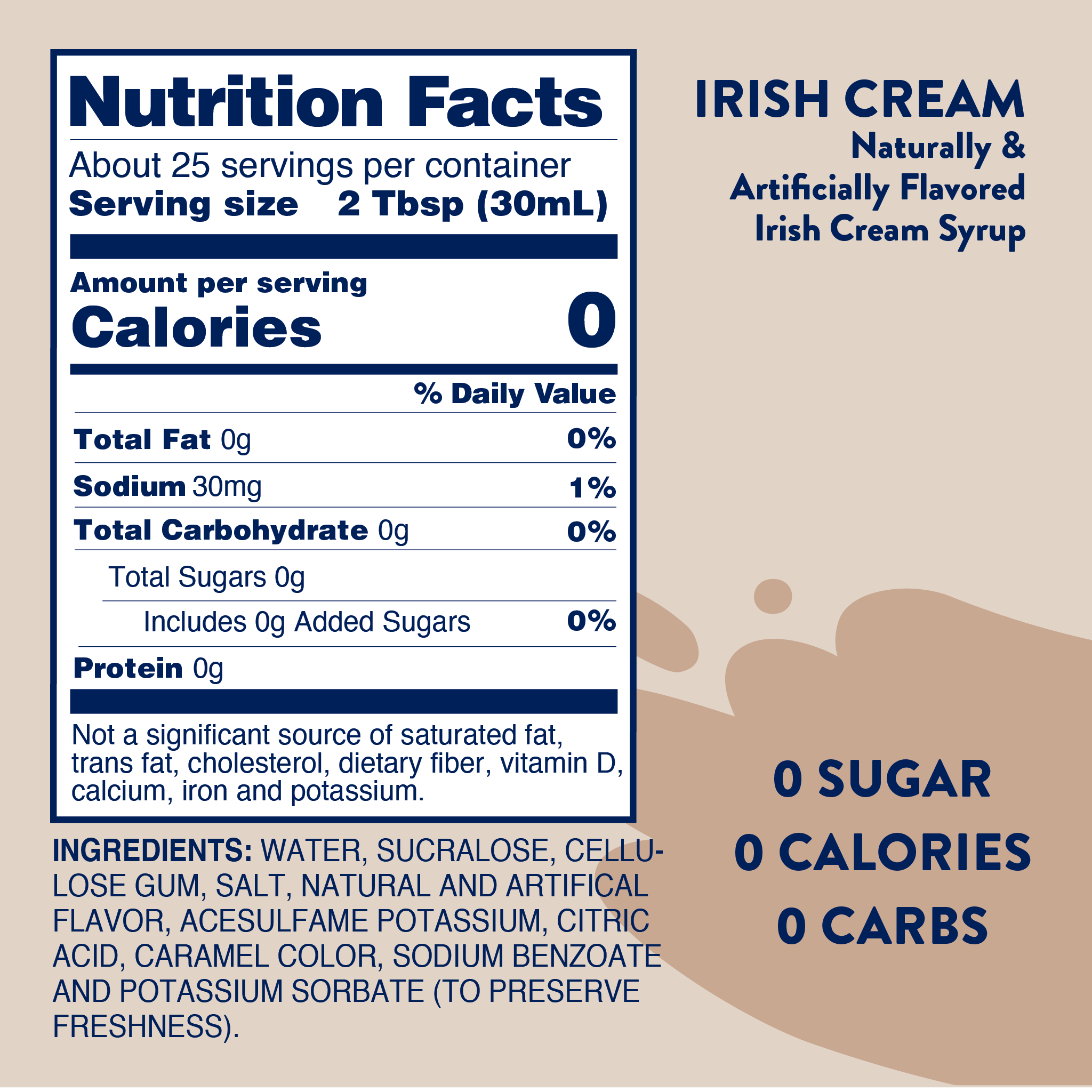 Sugar Free Irish Cream Syrup