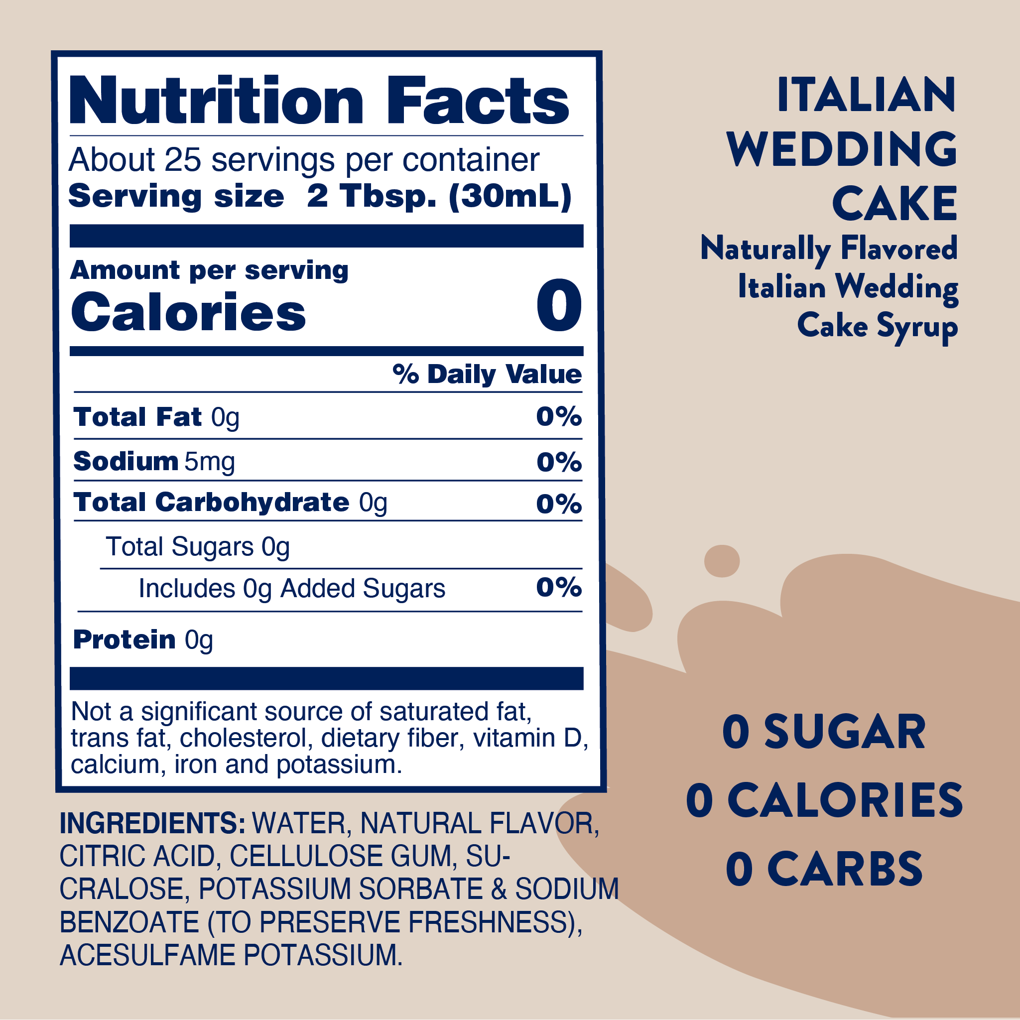 Sugar Free Italian Wedding Cake Syrup