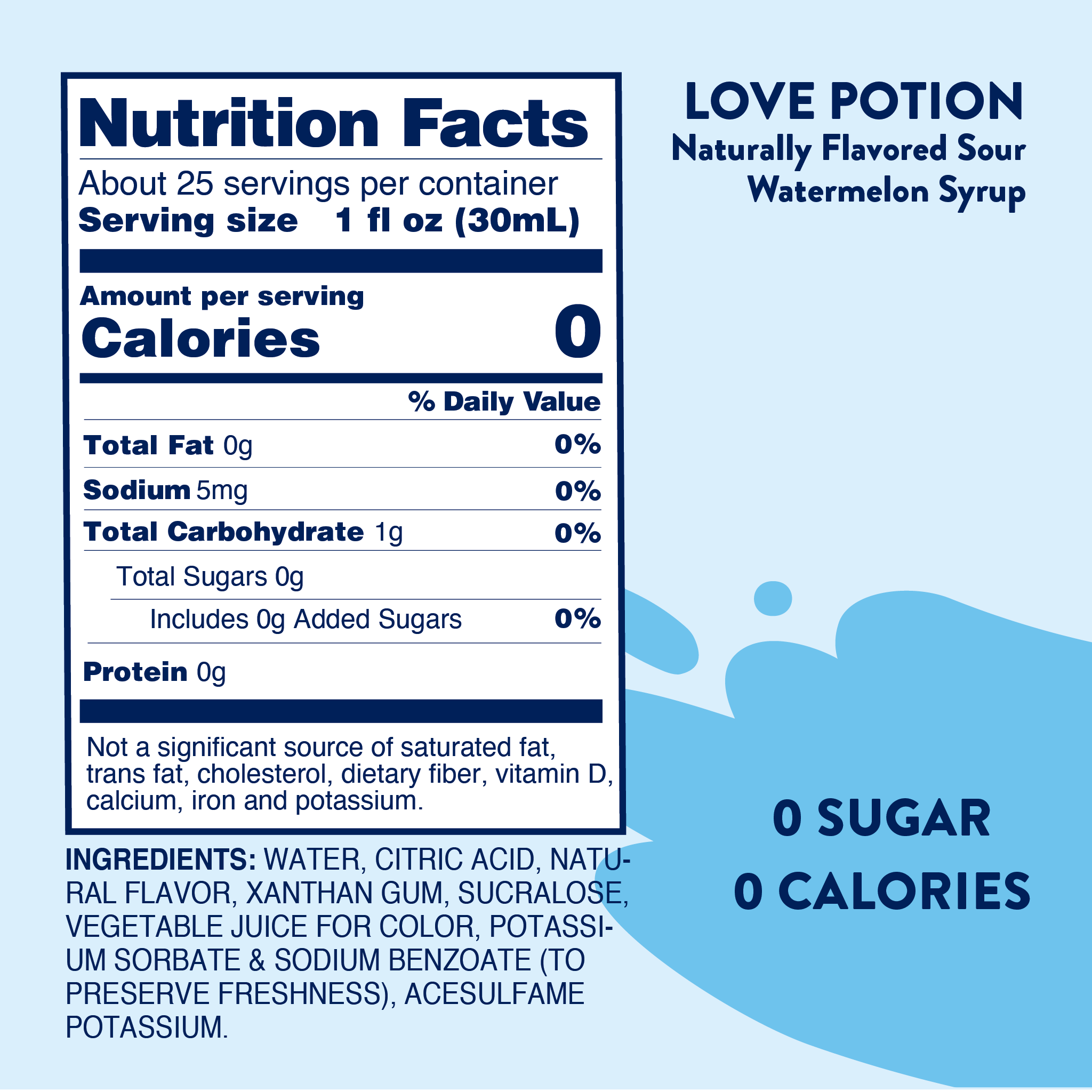 Sugar Free Love Potion™ Syrup - Sugar Free Sour Watermelon Syrup